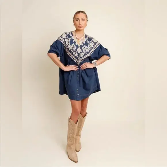 Free People Orson Mini Dress L